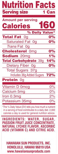 Hawaiian Sun Drink - Lilikoi Lychee 11.5oz (Pack  of 6)  **Limit of 8-6 Packs per purchase transaction**