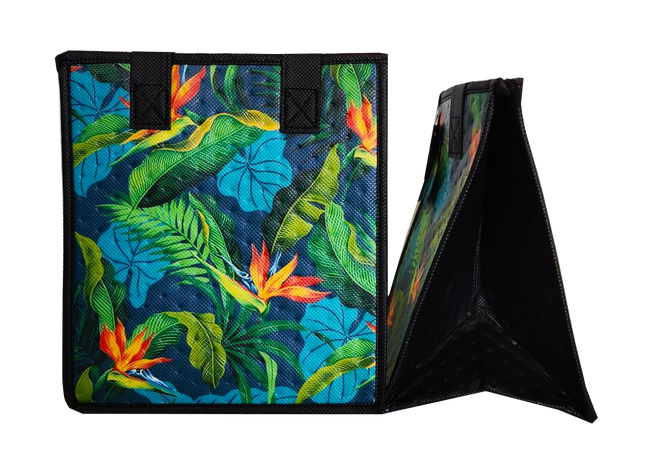 Tropical Paper Garden Hawaiian Hot/Cold Reusable Small Bag - LOKAI TEAL PET