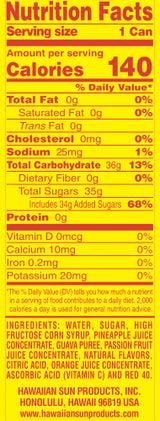 Hawaiian Sun Drink - Luau Punch 11.5oz (Pack of 6)  **Limit of 8-6 Packs per purchase transaction**