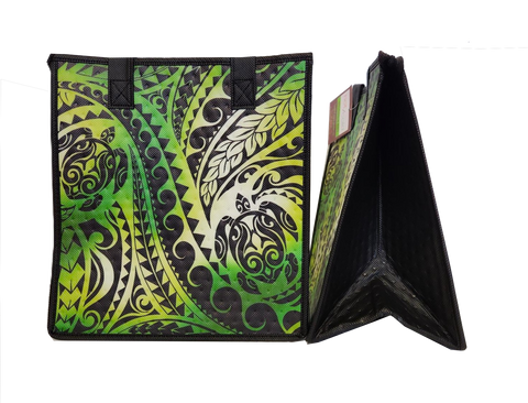 Tropical Paper Garden Hawaiian Hot/Cold Reusable Medium Bag - MALUAKA GREEN MED