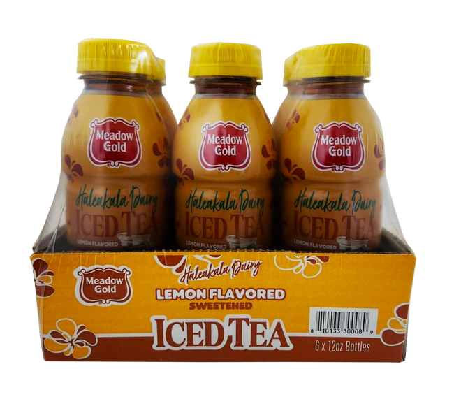 Meadow Gold Haleakala Dairy Lemon Flavored Sweetened Iced Tea Drink 6-pack12oz.