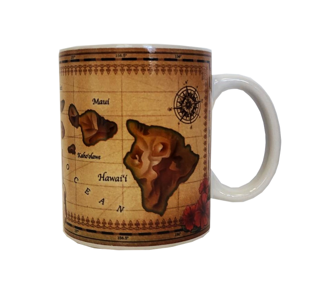 Mug - Vintage Island Map  11 oz | Comes in a Mug Box