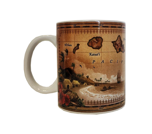Mug - Vintage Island Map  11 oz | Comes in a Mug Box