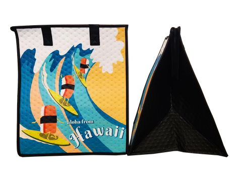 Tropical Paper Garden Hawaiian Hot/Cold Insulated Large Bag - MUSUBI HANG TEN SUN LRG