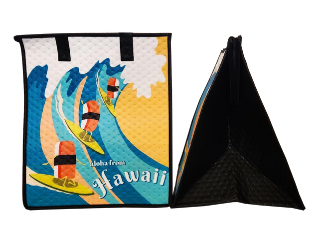 Tropical Paper Garden Hawaiian Hot/Cold Insulated Large Bag - MUSUBI HANG TEN SUN LRG