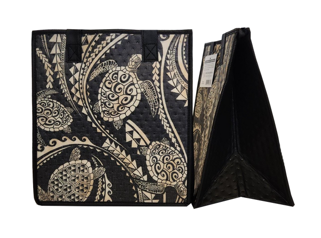 Tropical Paper Garden Hawaiian Hot/Cold Reusable Medium Bag - OFFSHORE BLACK MED
