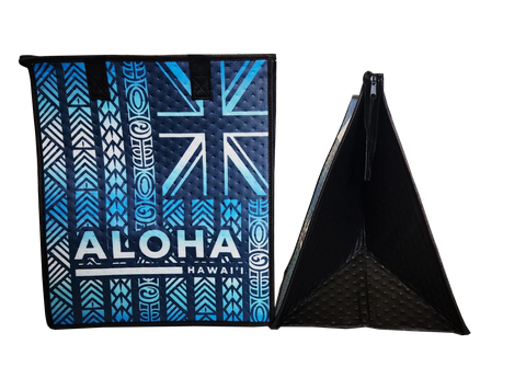Tropical Paper Garden Hawaiian Hot/Cold Insulated Large Bag - OLOHE BLUE LRG