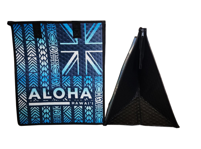 Tropical Paper Garden Hawaiian Hot/Cold Insulated Large Bag - OLOHE BLUE LRG