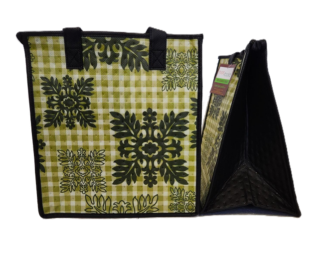 Tropical Paper Garden Hawaiian Hot/Cold Reusable Medium Bag - PANIPATCH OLIVE MED