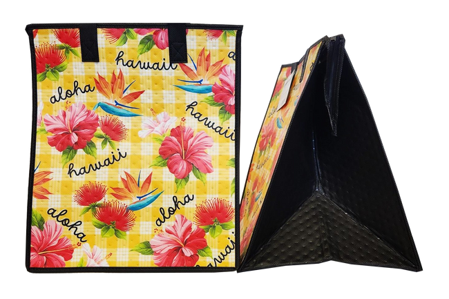 Tropical Paper Garden Hawaiian Hot/Cold Insulated Large Bag - PUA PUNCH SUN LRG