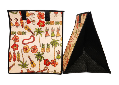 Tropical Paper Garden Hawaiian Hot/Cold Insulated Large Bag - PUILI CREAM LRG