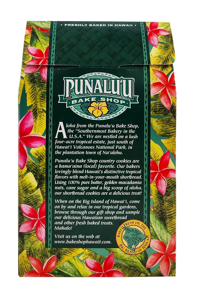 Punalu'u Bake Shop Cookies - Coconut Macadamia Nut Shortbread Cookies 5 oz