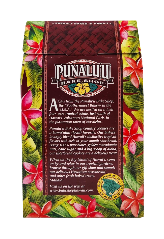 Punalu'u Bake Shop Cookies - Coffee Macadamia Nut Shortbread Cookies 5oz.