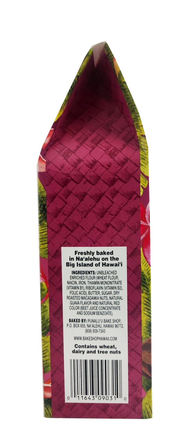 Punalu'u Bake Shop Cookies - Guava Macadamia Nut Shortbread Cookies 5 oz