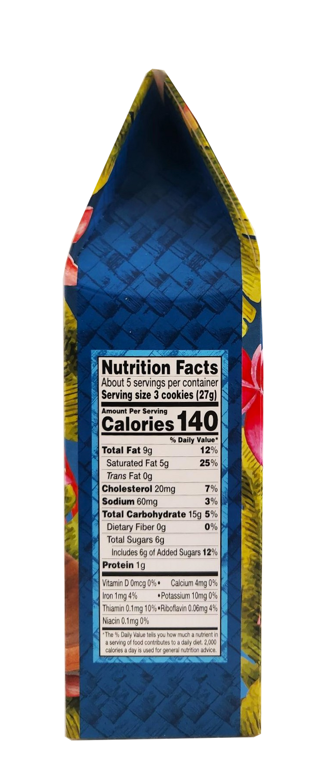 Punalu'u Bake Shop Cookies - Macadamia Nut Shortbread Cookies 5oz