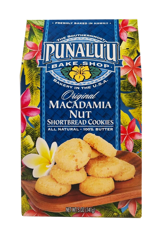 Punalu'u Bake Shop Cookies - Macadamia Nut Shortbread Cookies 5oz
