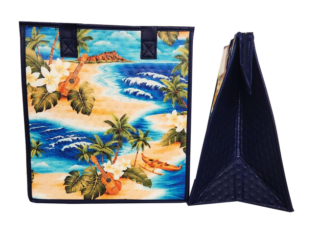 Tropical Paper Garden Hawaiian Hot/Cold Reusable Medium Bag - QUEENS BEACH BLUE MED