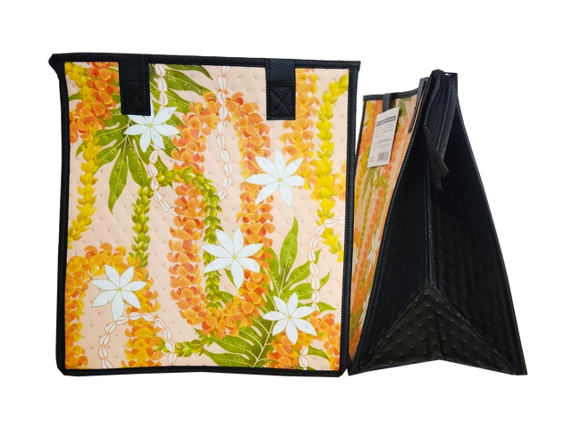 Tropical Paper Garden Hawaiian Hot/Cold Reusable Medium Bag - QUEENSLAND CREAM MED