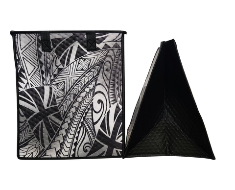 Tropical Paper Garden Hawaiian Hot/Cold Insulated Large Bag - SOVEREIGN GREY LRG