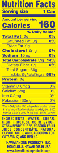 Hawaiian Sun Drink - Strawberry Lilikoi 11.5oz (Pack of 6)  **Limit of 8-6 Packs per purchase transaction**