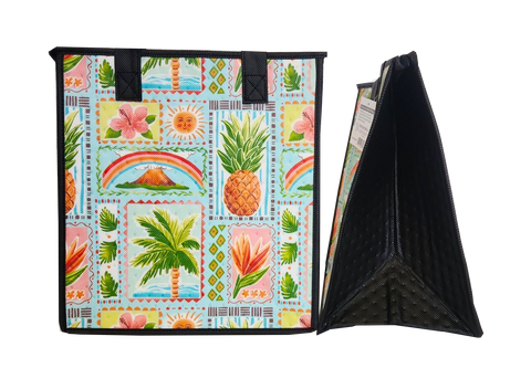 Tropical Paper Garden Hawaiian Hot/Cold Reusable Medium Bag - SUNCREST AQUA MED