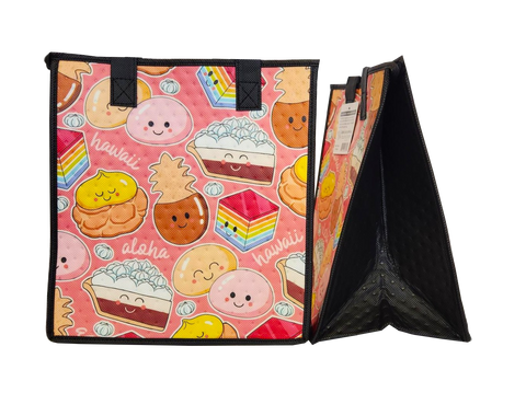 Tropical Paper Garden Hawaiian Hot/Cold Reusable Medium Bag - SWEET TREATS PINK MED