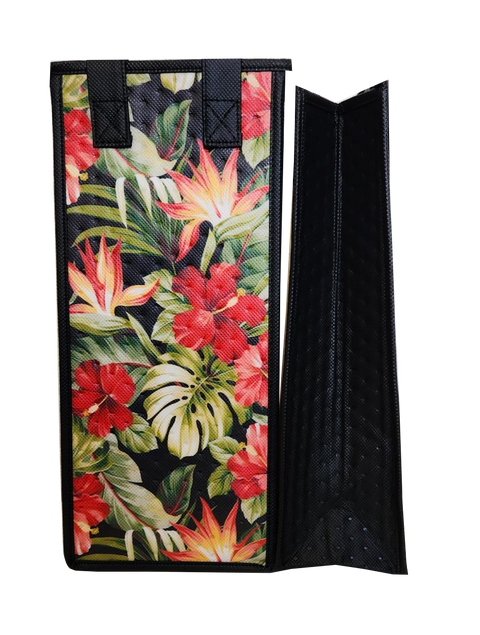 Tropical Paper Garden Reusable Hot/Cold Single Wine Bag- PUA BLACK