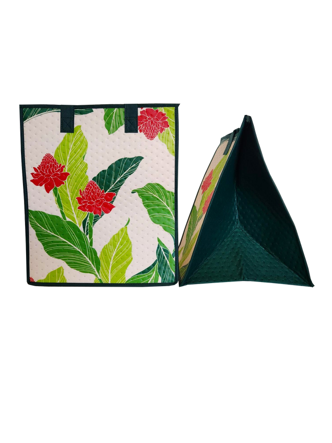 Tropical Paper Garden Hawaiian Hot/Cold Insulated Large Bag - TORCH ECHO CREAM LRG
