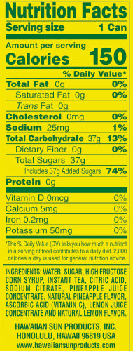 Hawaiian Sun Drink - Tropical Iced Tea (24 Pack)  **Limit 2 cases per purchase transaction**