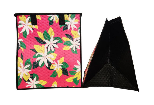 Tropical Paper Garden Hawaiian Hot/Cold Insulated Large Bag - VIVID PINK LRG