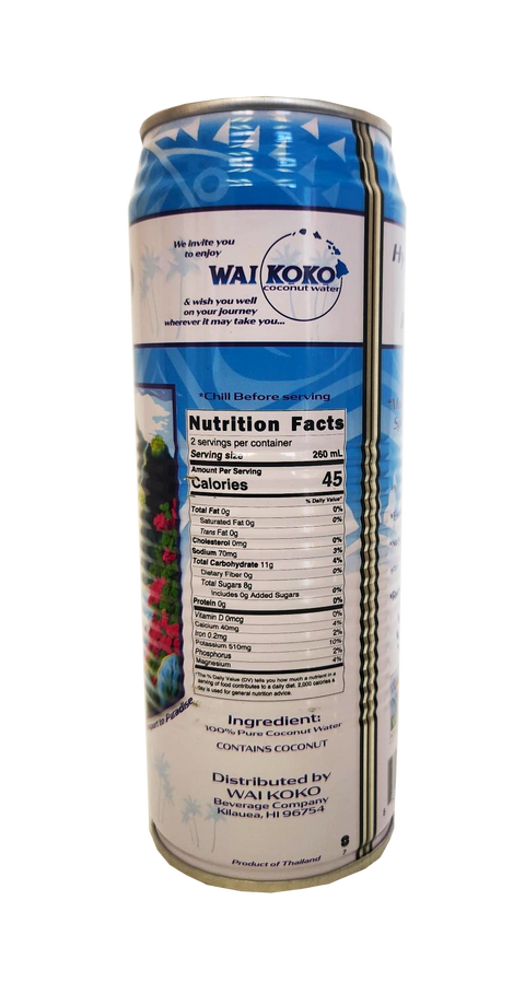 Wai Koko Coconut Water 100% Pure 17.5 oz