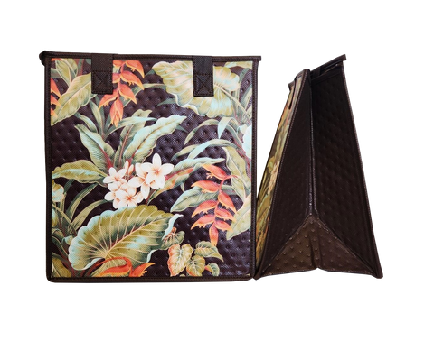 Tropical Paper Garden Hawaiian Hot/Cold Reusable Medium Bag - WAIPAHEE CHOCOLATE MED