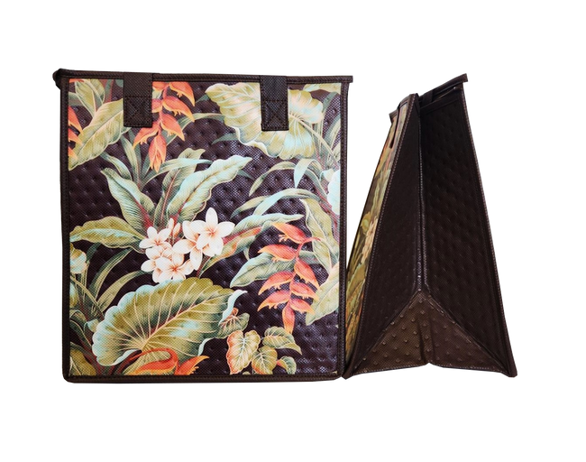 Tropical Paper Garden Hawaiian Hot/Cold Reusable Medium Bag - WAIPAHEE CHOCOLATE MED