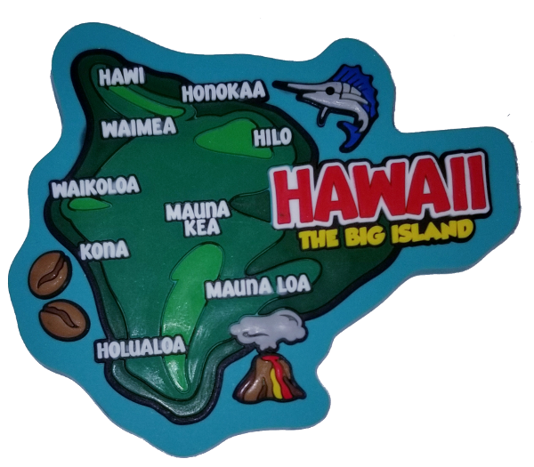 Magnet - Big Island Map Rubber