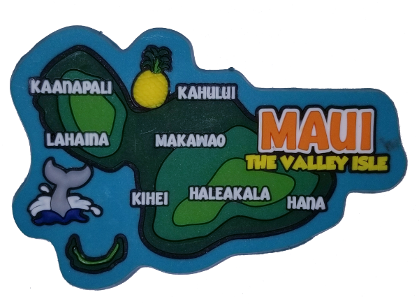 Magnet - Maui Map Rubber