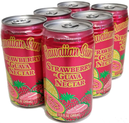 Hawaiian Sun Drink - Strawberry Guava 11.5oz (Pack of 6)  **Limit of 8-6 Packs per purchase transaction**