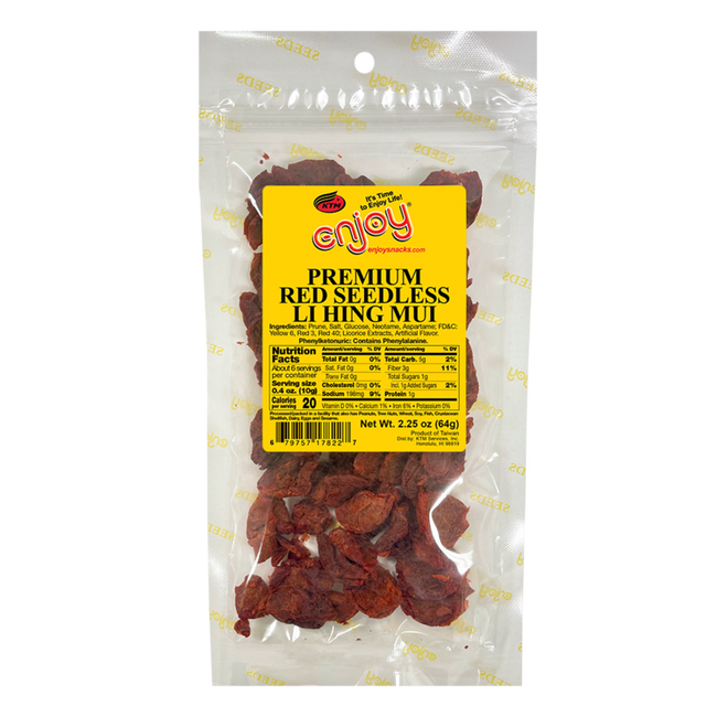 Enjoy Premium Red Seedless Li Hing Mui 2.25oz.
