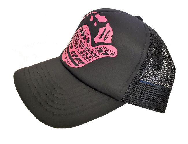 Hawaiian Headwear Tribal Shaka & Hawaiian Islands Foam Trucker Hat - Pink