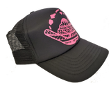 Hawaiian Headwear Tribal Shaka & Hawaiian Islands Foam Trucker Hat - Pink