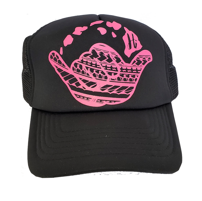 Hawaiian Headwear Tribal Shaka & Hawaiian Islands Foam Trucker Hat - Pink