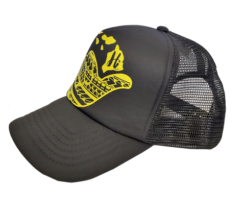Hawaiian Headwear Tribal Shaka & Hawaiian Islands Foam Trucker Hat - Yellow