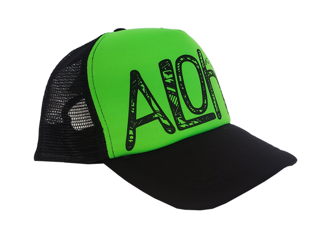 Hawaiian Headwear Tribal Aloha Foam Trucker Hat - Green