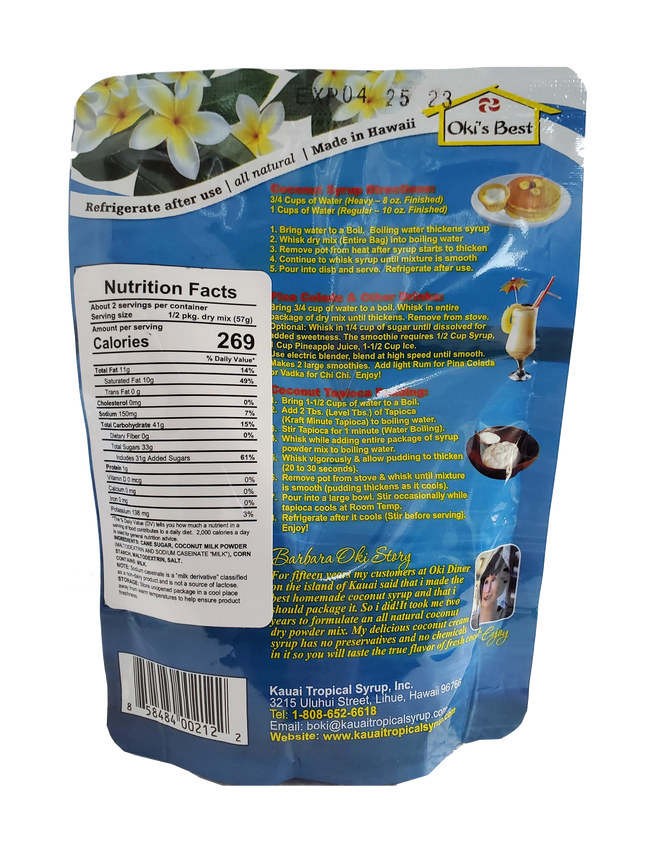 Hawaii's Best Hawaiian Coconut Syrup & Delights 4oz