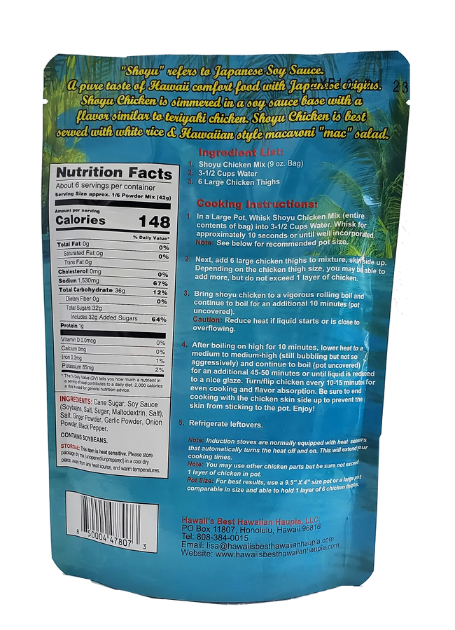 Hawaii's Best Hawaiian Shoyu Chicken MIx 8oz