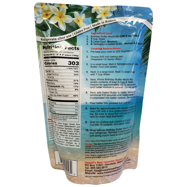 Hawaii's Best Hawaiian Birthday Butter Mochi Mix 16.5 oz