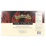 Hawaiian Sun 70% Cacao Dark Chocolate Covered Macadamia Nuts 5oz (6 Pack with tote bag)