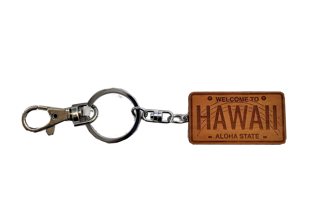 Keychain - Laser Engraved Wood License