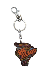 Keychain - Painted Island Wood Big Island