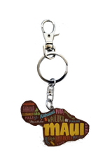 Keychain - Painted Island Wood Maui