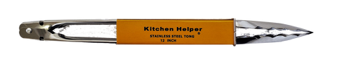 Kitchen Helper Metal Tongs 12"